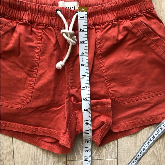 Pact Organic Cotton Woven Twill Drawstring Shorts in Coral Orange Women’s Size S - Picture 7 of 11
